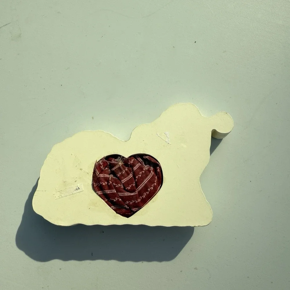 VTG Wooden Lamb Pin Cushion‎ Cottage Core Primitive